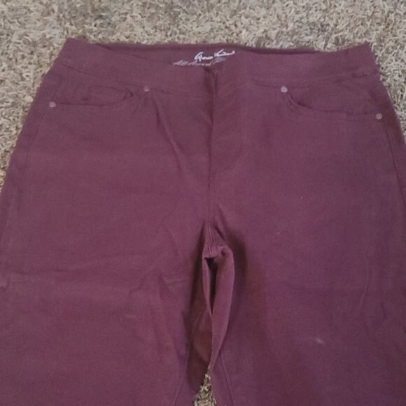 Gloria Vanderbilt Avery Straight Leg Purple Slimming Size 12 Pull On Jeans - Picture 2 of 7